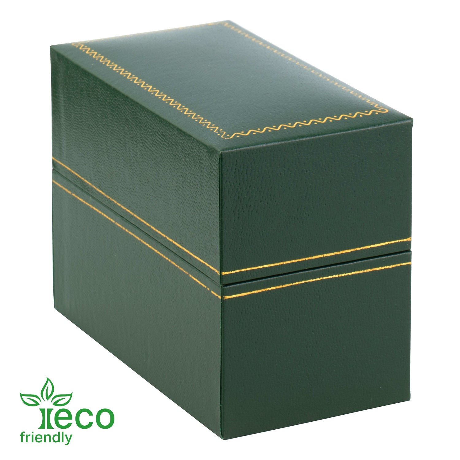Eco-Friendly Paper-Covered Standing Bangle Box with Gold Accent