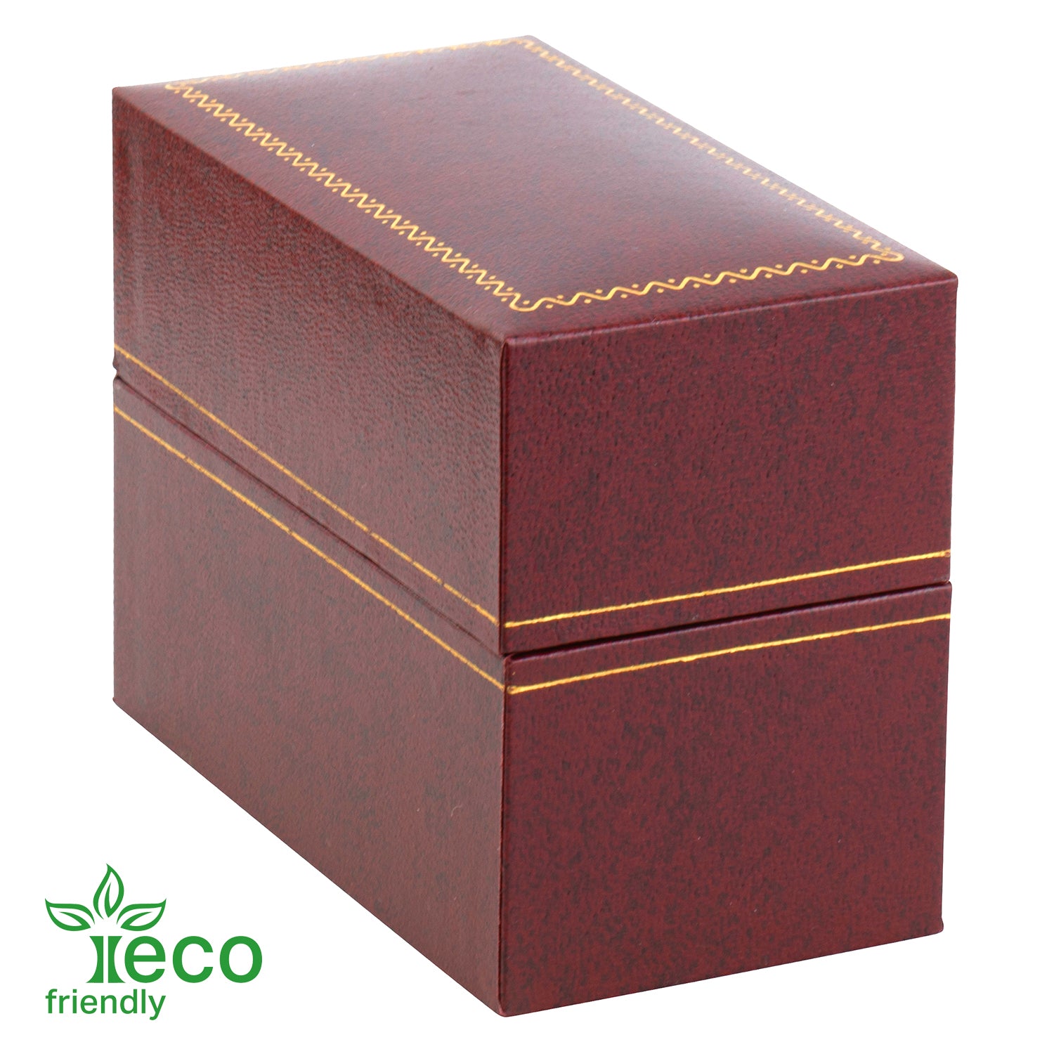Eco-Friendly Paper-Covered Standing Bangle Box with Gold Accent