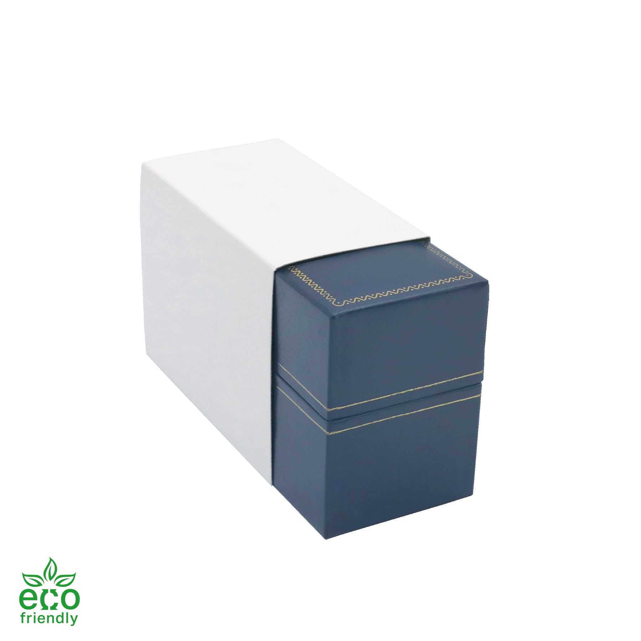 Eco-Friendly Paper-Covered Standing Bangle Box with Gold Accent