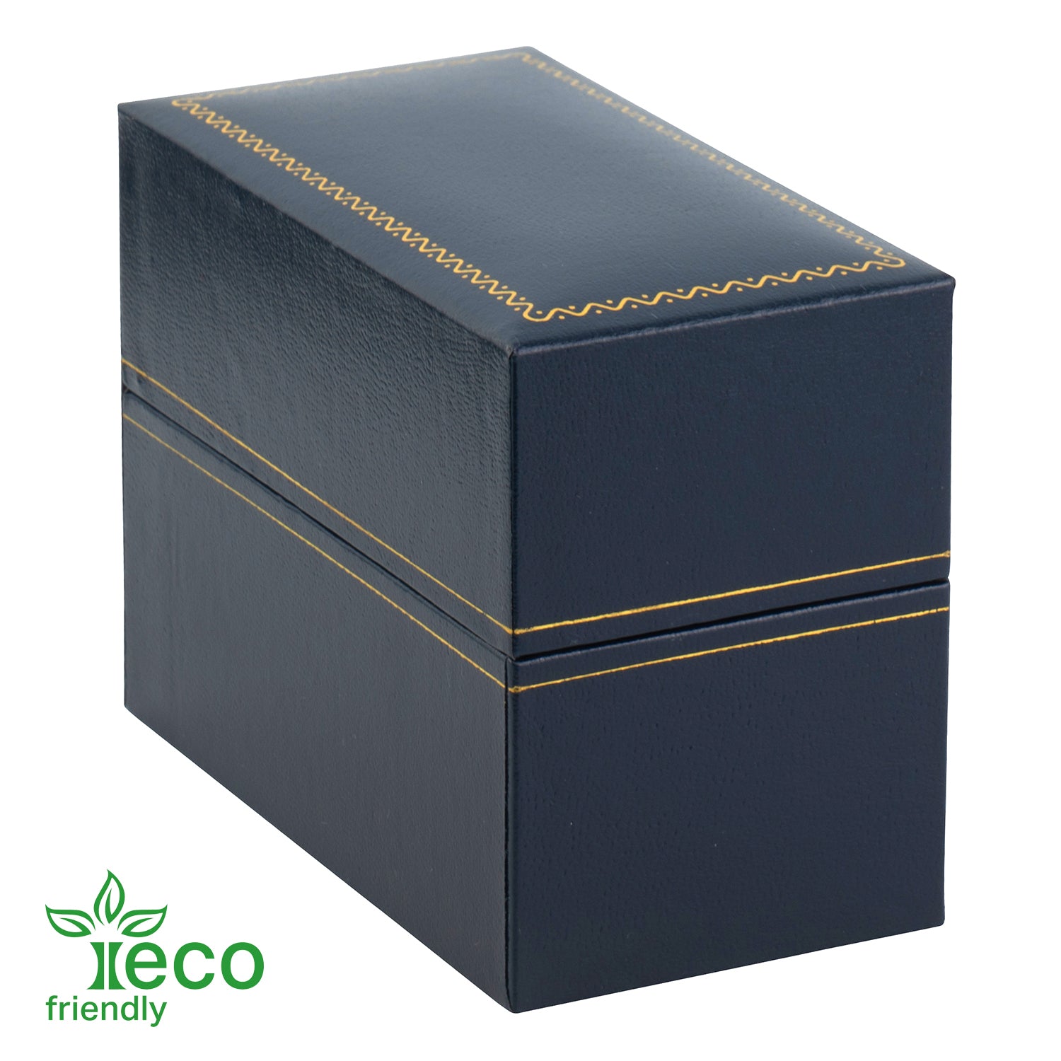 Eco-Friendly Paper-Covered Standing Bangle Box with Gold Accent