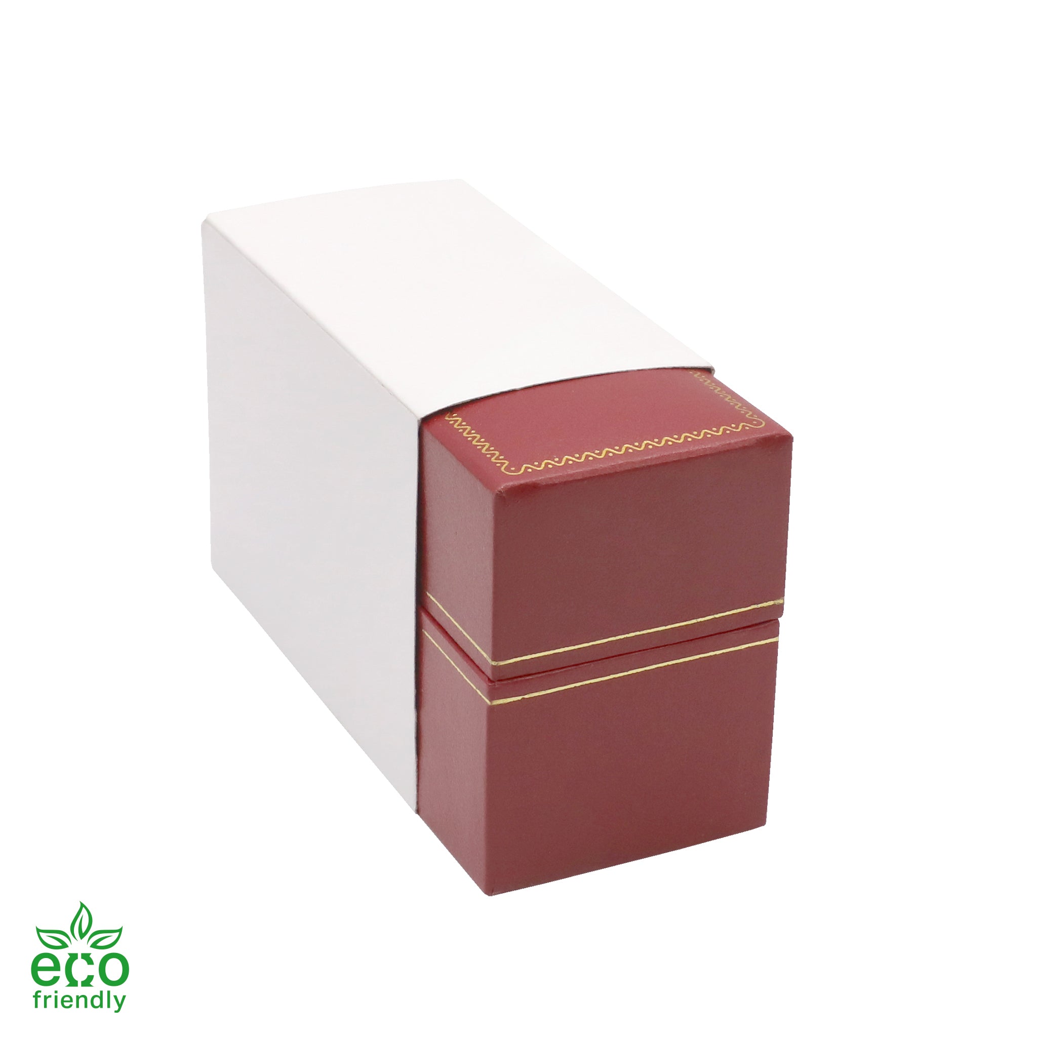 Eco-Friendly Paper-Covered Standing Bangle Box with Gold Accent