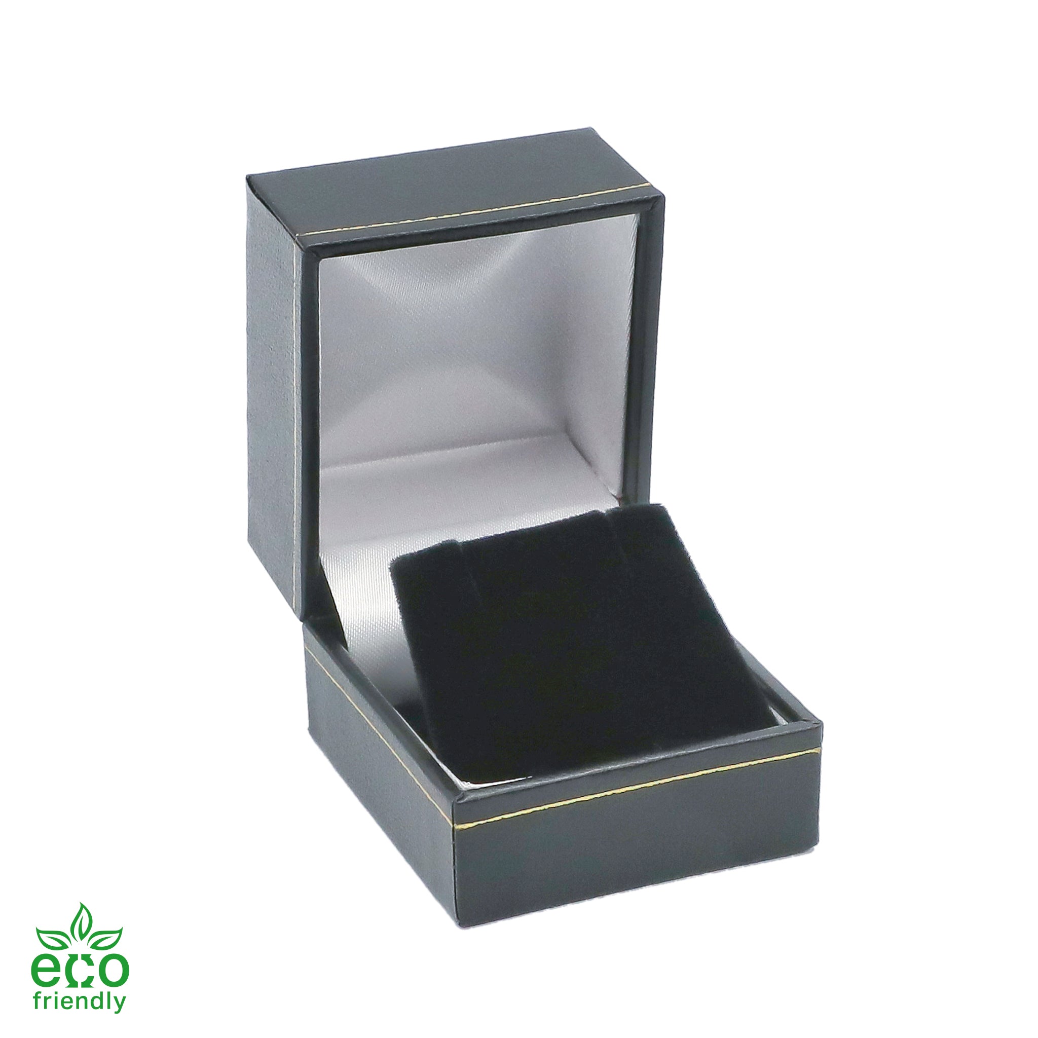 Eco-Friendly Paper-Covered Single Earring Box with Gold Accent