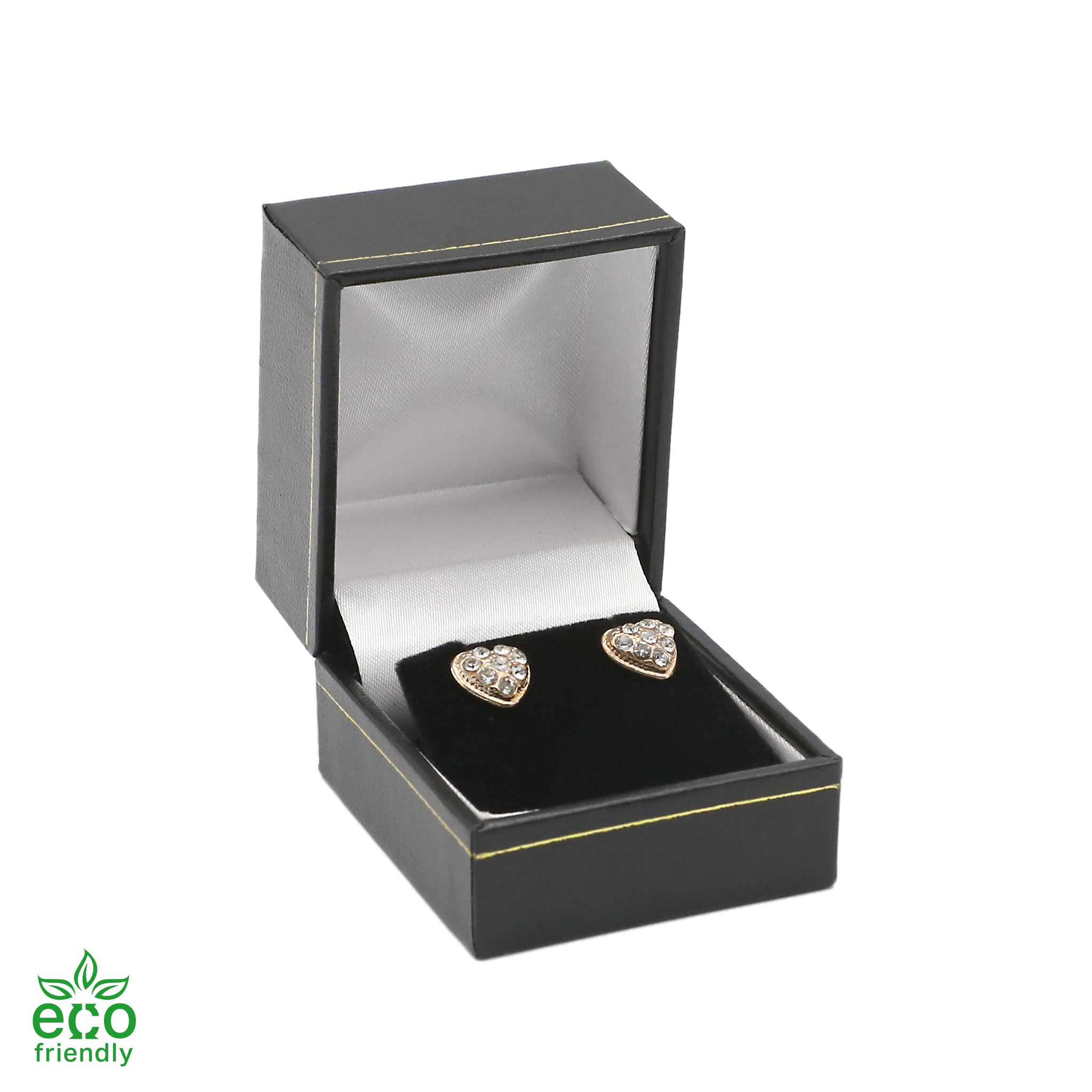 Eco-Friendly Paper-Covered Single Earring Box with Gold Accent