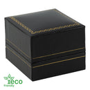 Eco-Friendly Plastic Single Earring Box, Paper-Covered with Gold Accent