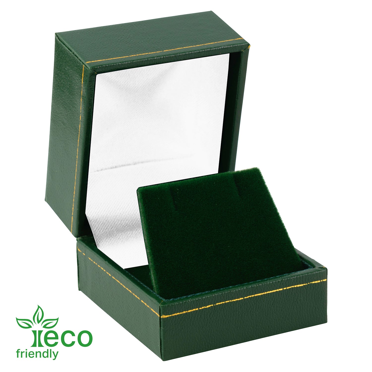 Eco-Friendly Paper-Covered Single Earring Box with Gold Accent
