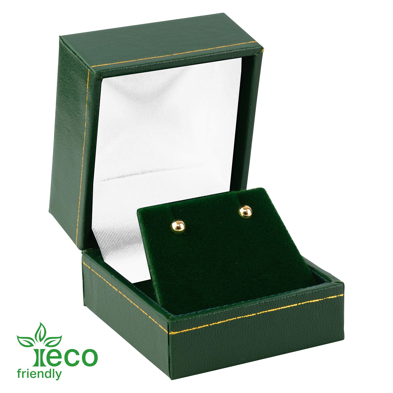 Eco-Friendly Paper-Covered Single Earring Box with Gold Accent