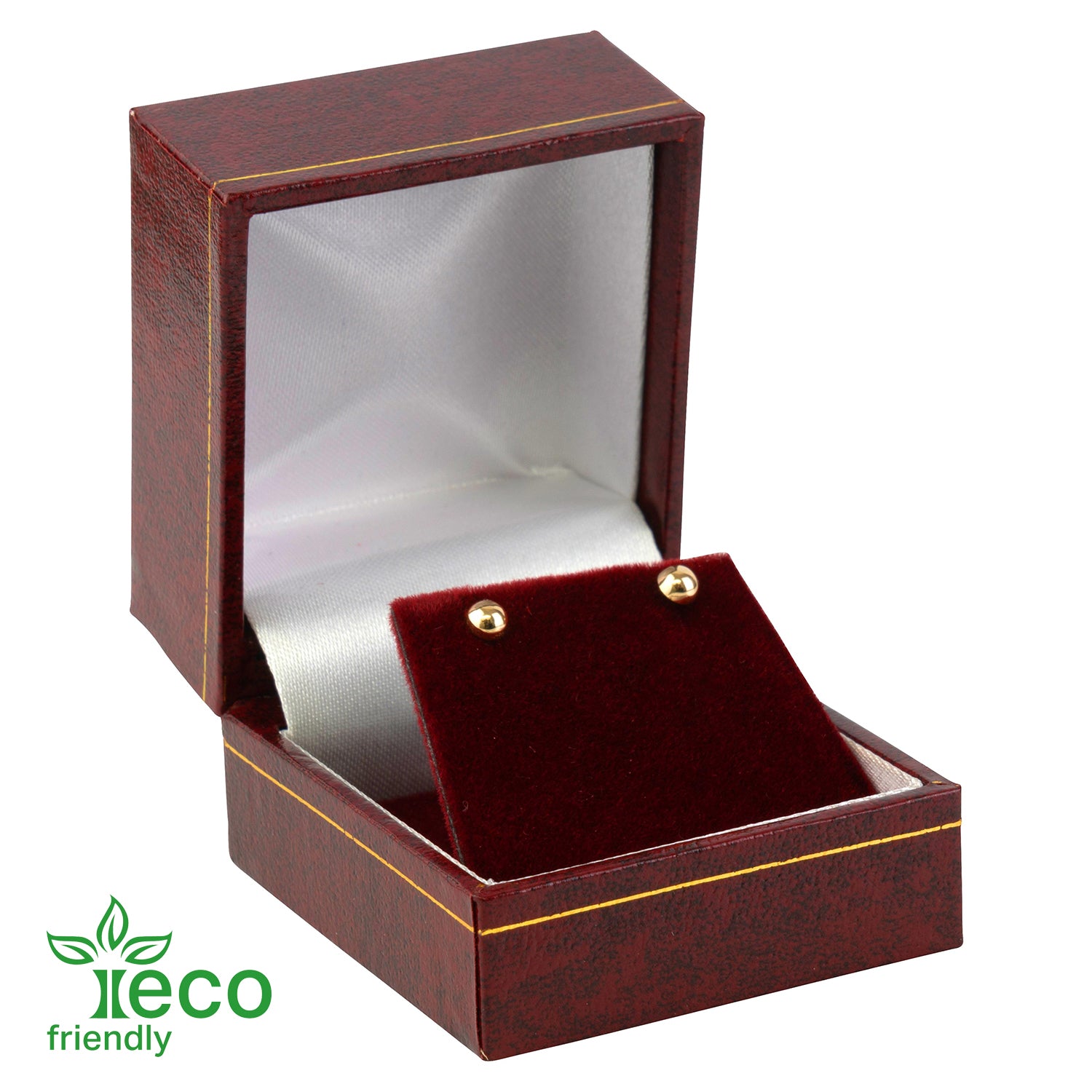 Eco-Friendly Paper-Covered Single Earring Box with Gold Accent