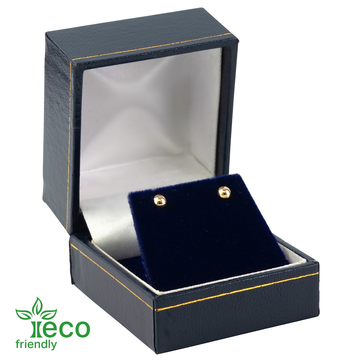 Eco-Friendly Paper-Covered Single Earring Box with Gold Accent