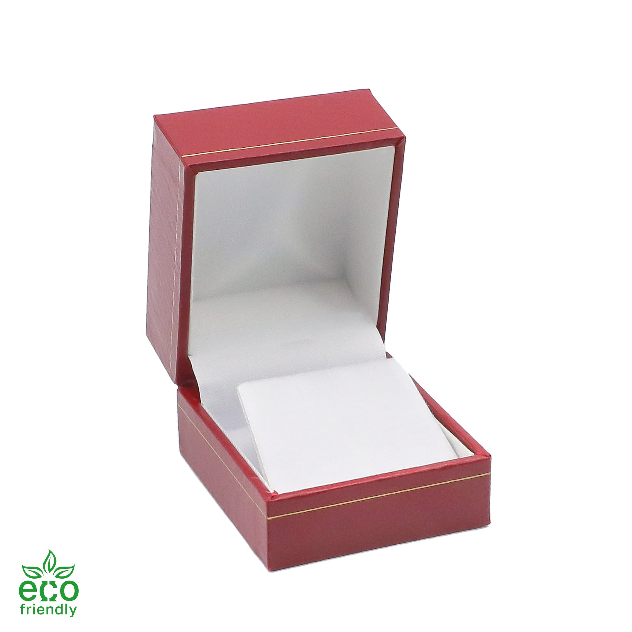 Eco-Friendly Paper-Covered Single Earring Box with Gold Accent