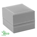 Eco-Friendly Plastic Single Earring Box, Paper-Covered with Gold Accent