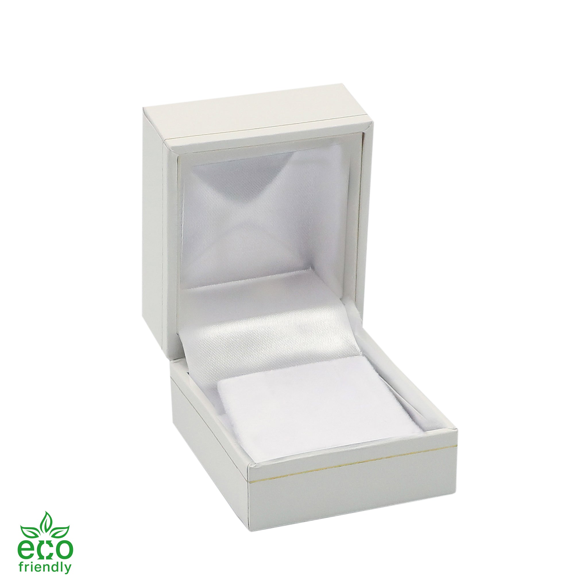 Eco-Friendly Paper-Covered Single Earring Box with Gold Accent