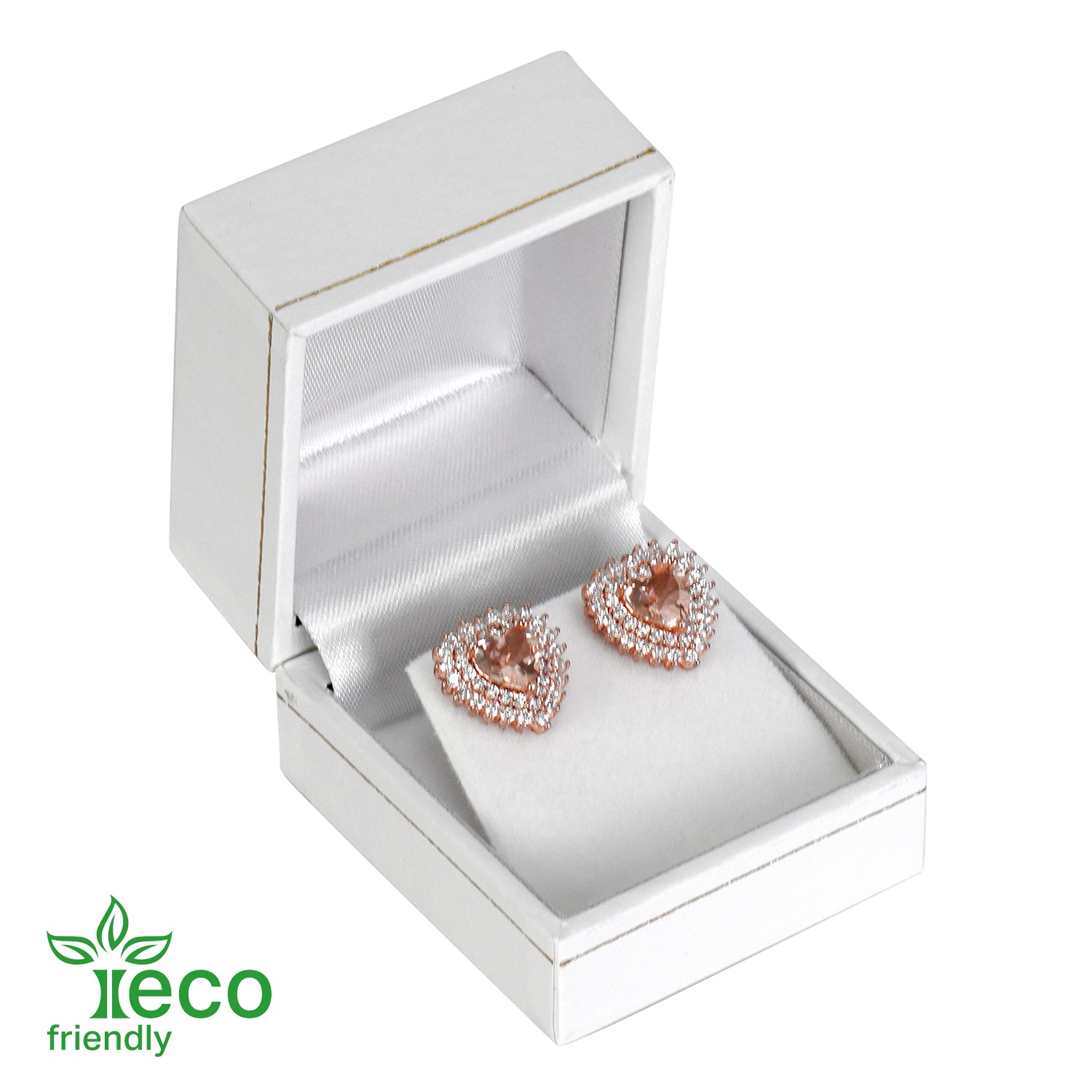 Eco-Friendly Paper-Covered Single Earring Box with Gold Accent