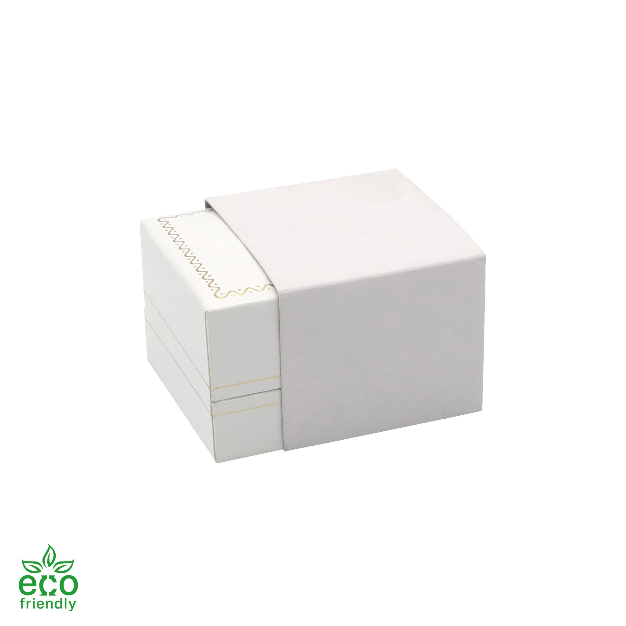 Eco-Friendly Paper-Covered Single Earring Box with Gold Accent