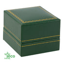 Eco-Friendly Plastic Single Ring Box, Paper-Covered with Gold Accent