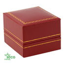 Eco-Friendly Plastic Single Ring Box, Paper-Covered with Gold Accent