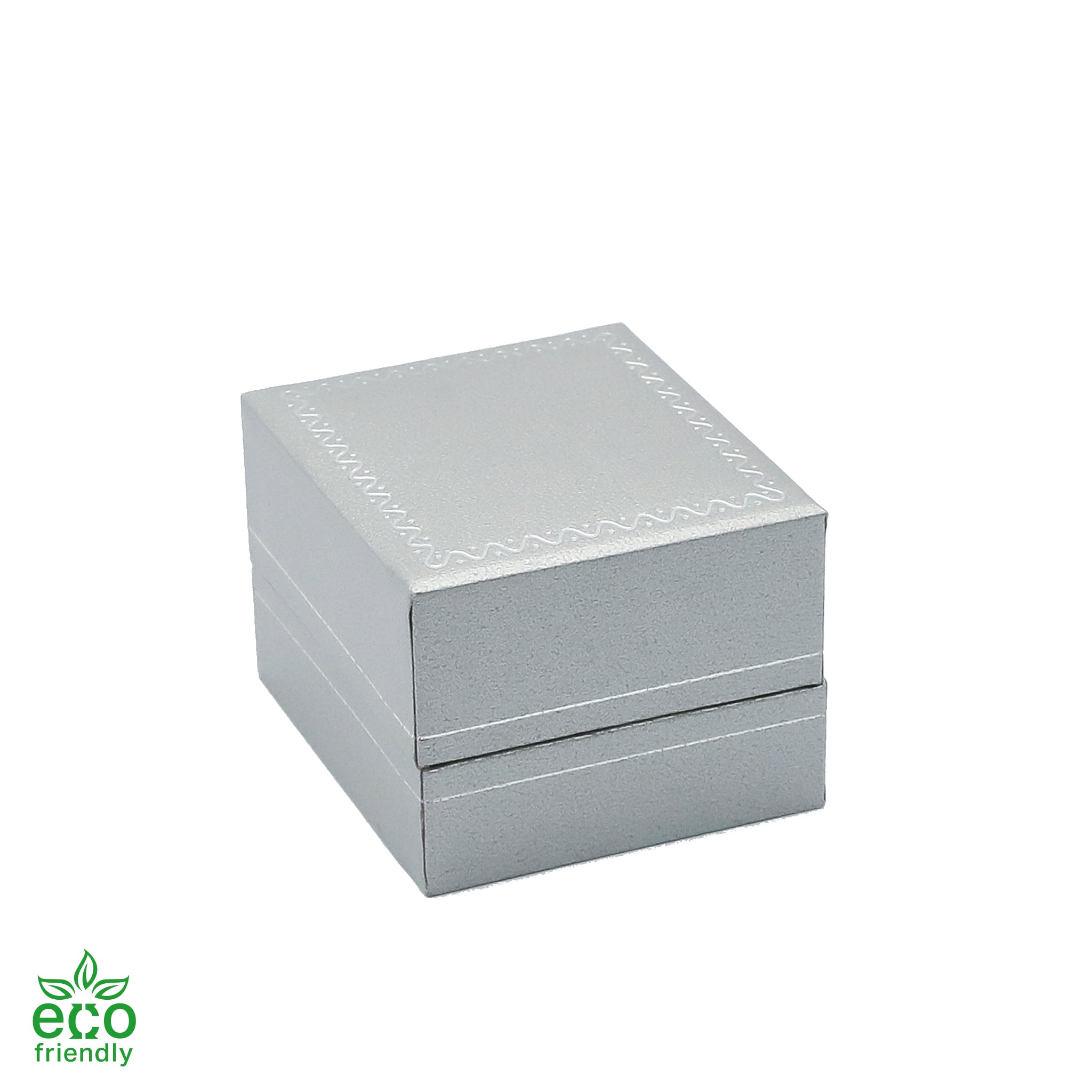 Eco-Friendly Plastic Single Ring Box, Paper-Covered with Gold Accent