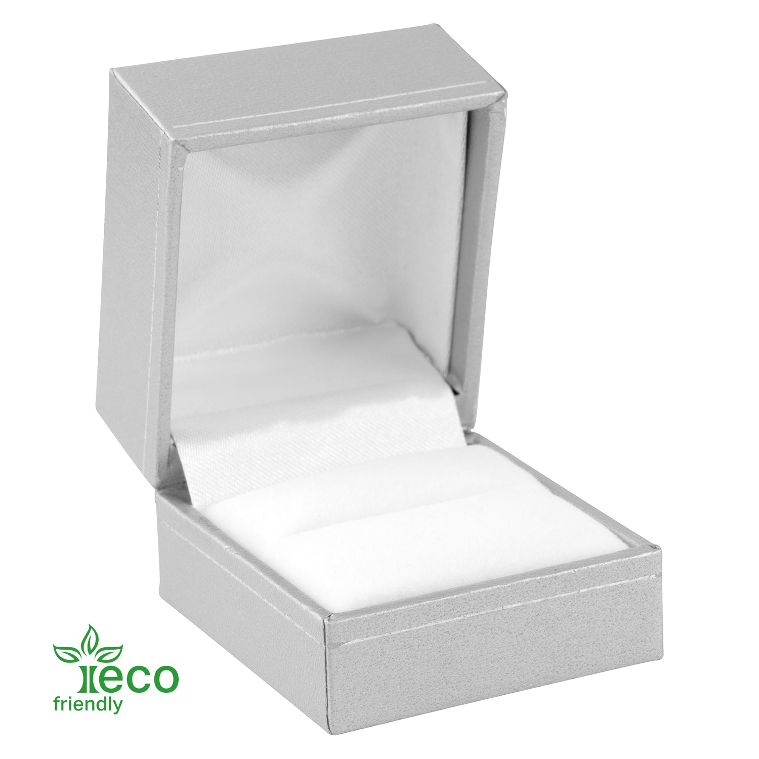 Eco-Friendly Plastic Single Ring Box, Paper-Covered with Gold Accent