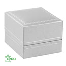 Eco-Friendly Plastic Single Ring Box, Paper-Covered with Gold Accent