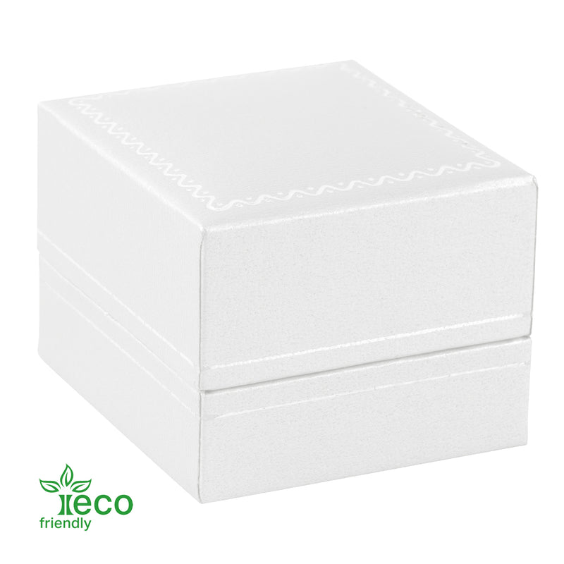 Eco-Friendly Plastic Single Ring Box, Paper-Covered with Gold Accent