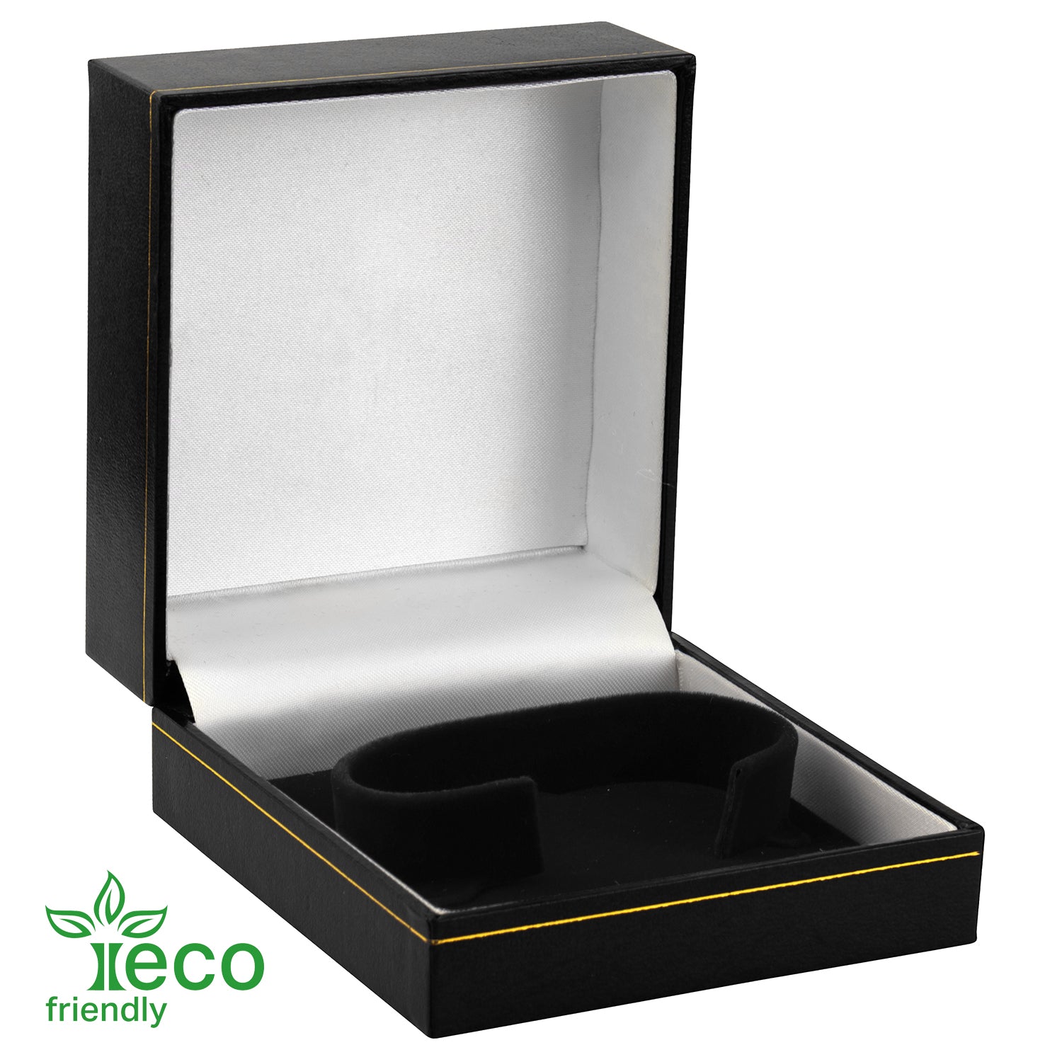Eco-Friendly Plastic Bangle Box, Paper-Covered with Gold Accent