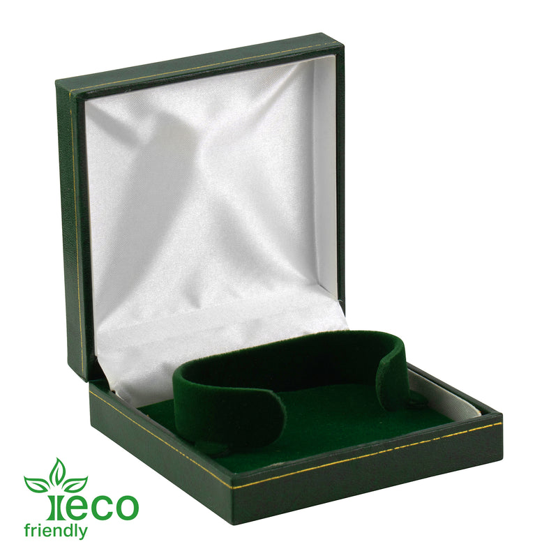 Eco-Friendly Plastic Bangle Box, Paper-Covered with Gold Accent