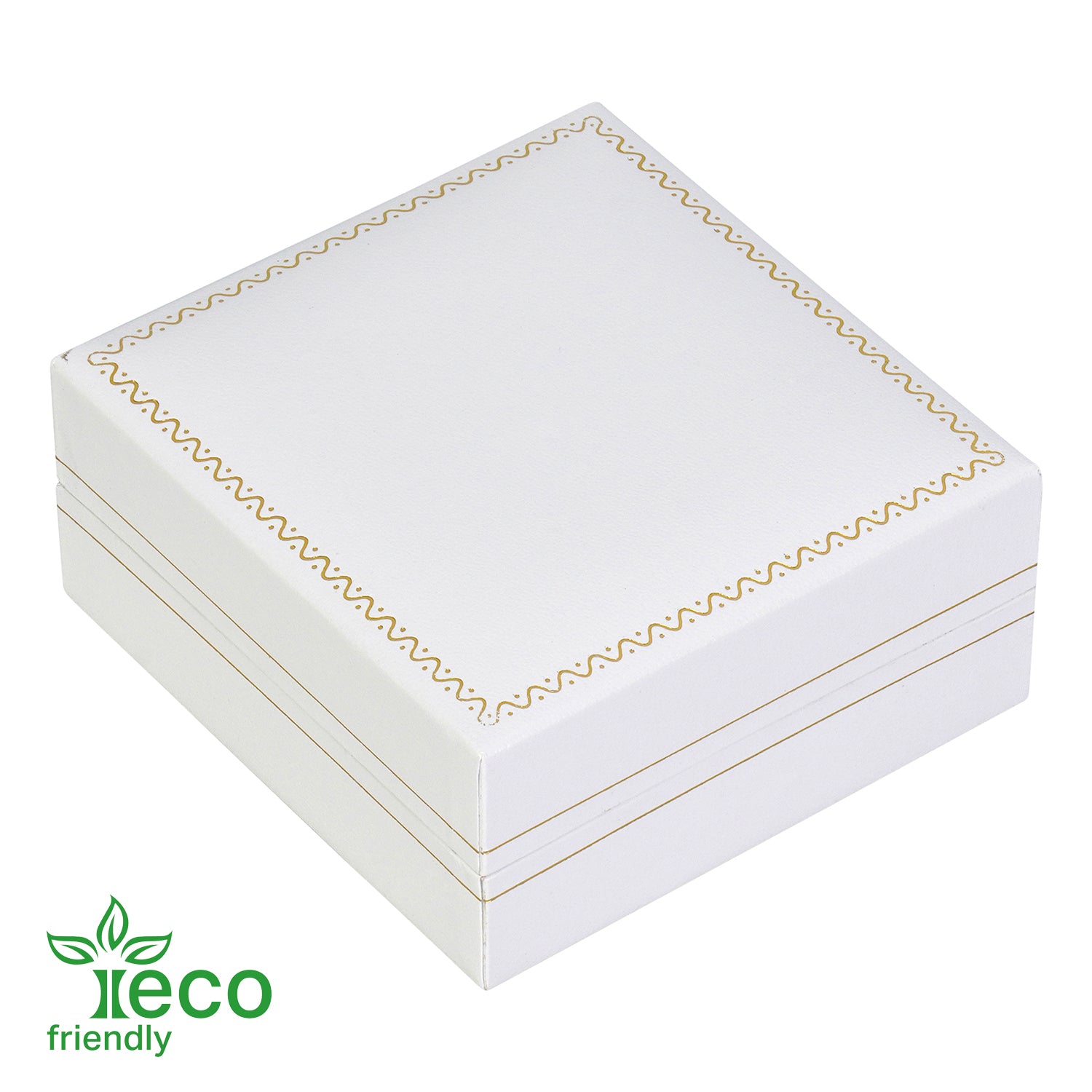 Eco-Friendly Plastic Bangle Box, Paper-Covered with Gold Accent