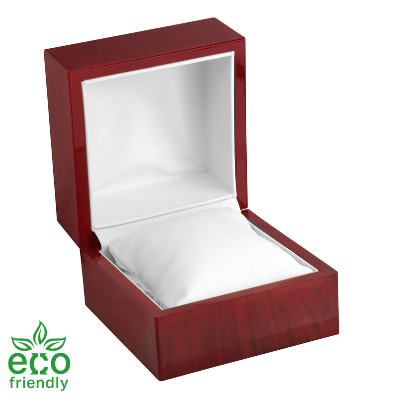 Eco-Friendly Rosewood Look Bangle or Watch Box with White Leatherette Interior