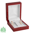 Eco-Friendly Rosewood Look French Clip Box with White Leatherette Interior