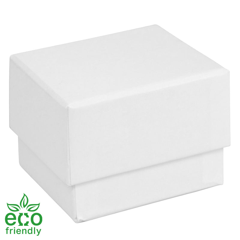 Eco-Friendly Rosewood Look Single Earring Box with White Leatherette Interior
