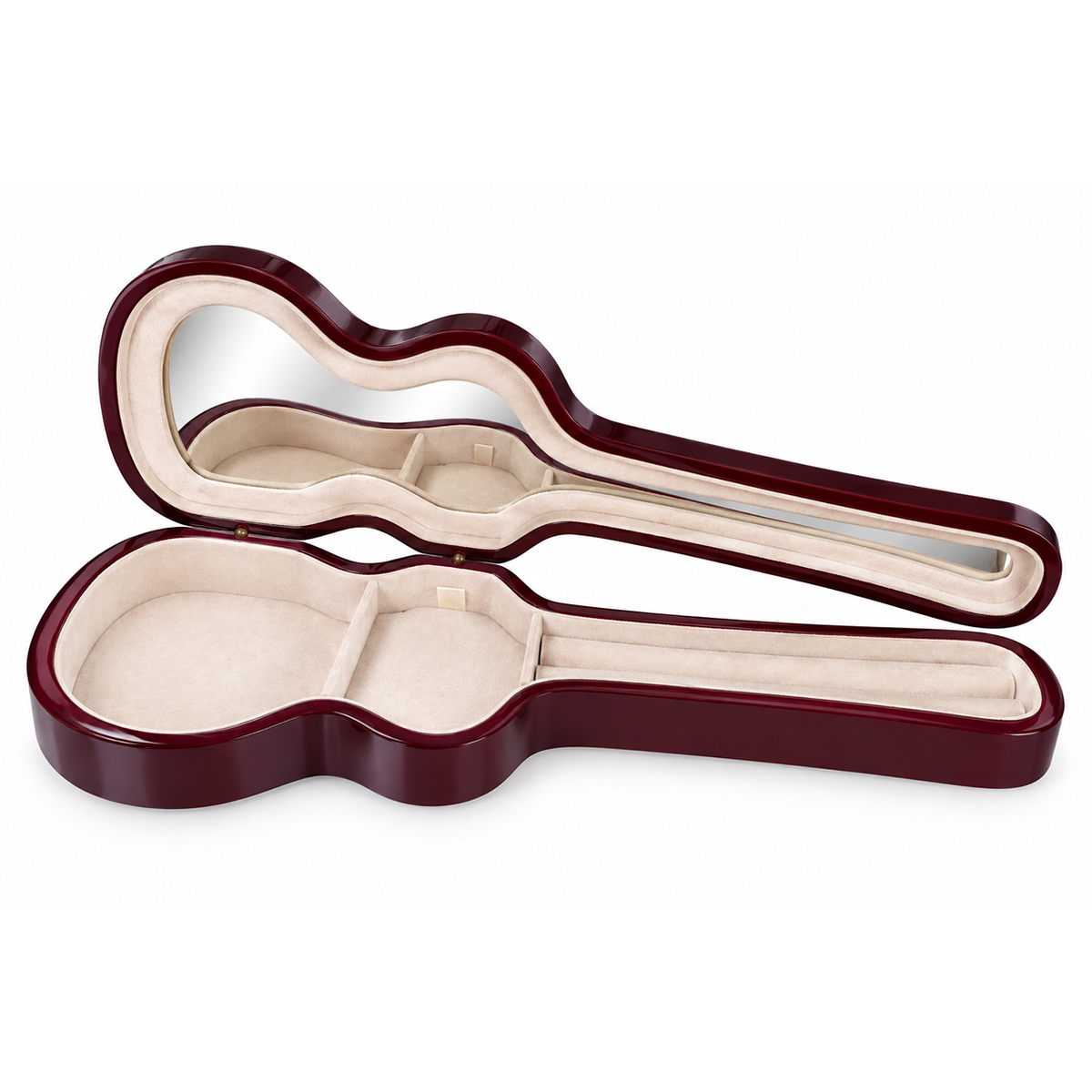Mahogany Violin Jewellery Case with Mirror