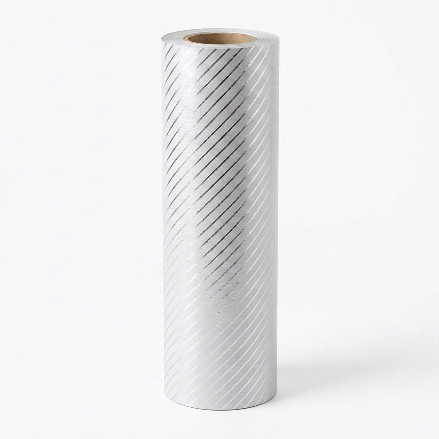 Metallic Silver Stripes Jeweller's Wrapping Paper