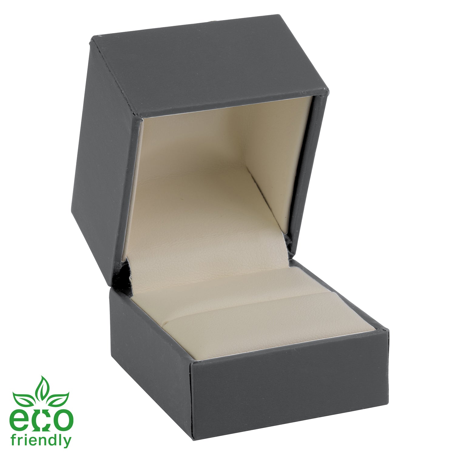 Eco-Friendly Matte Paper-Covered Single Ring Box with Matching Moulded Sleeve