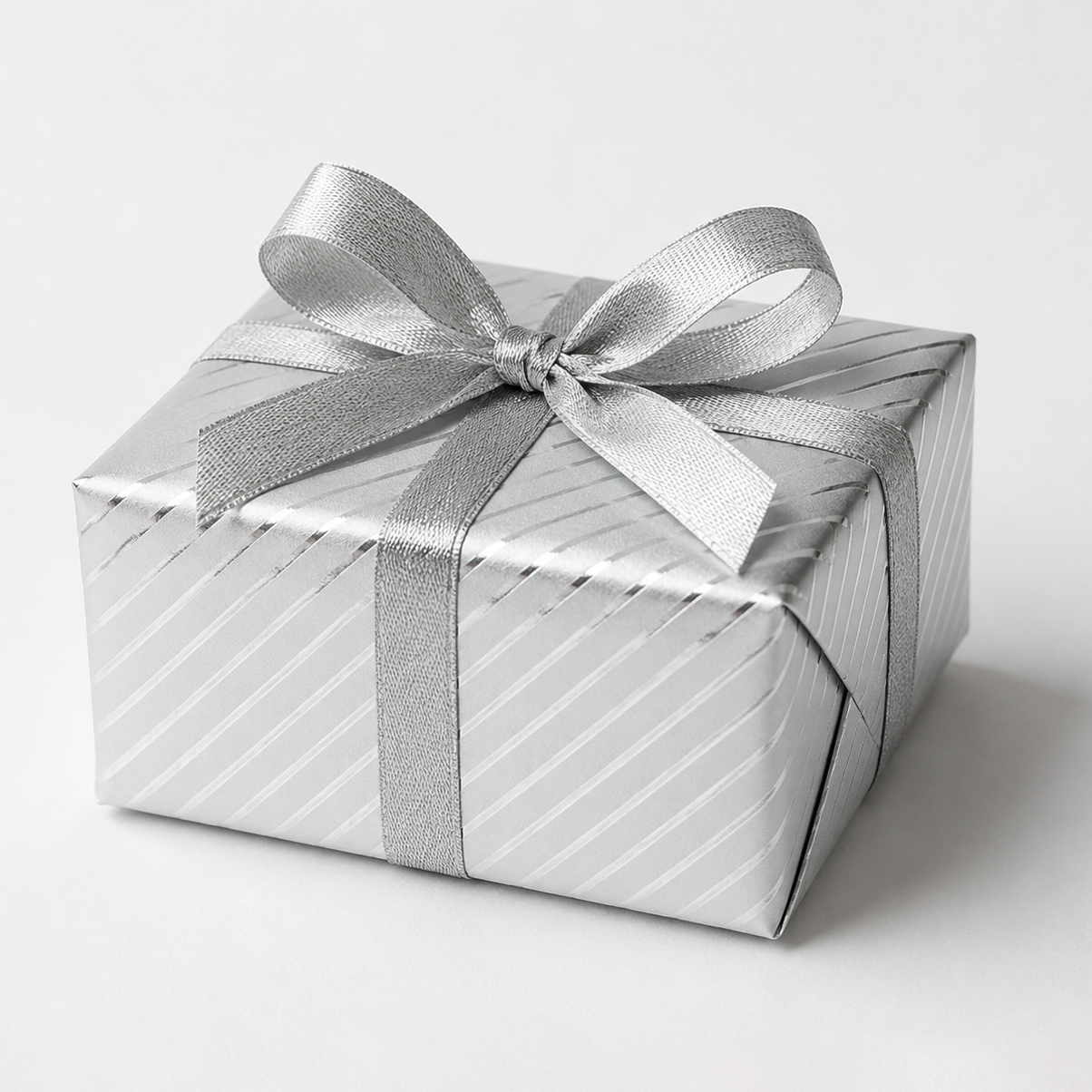 Metallic Silver Stripes Jeweller's Wrapping Paper