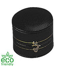 Eco-Friendly Leatherette Paper-Covered Oval-Shaped Plastic Single Ring Box with Gold Detailing