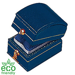 Eco-Friendly Treasure-Shaped Plastic Single Ring Box with Gold Accents