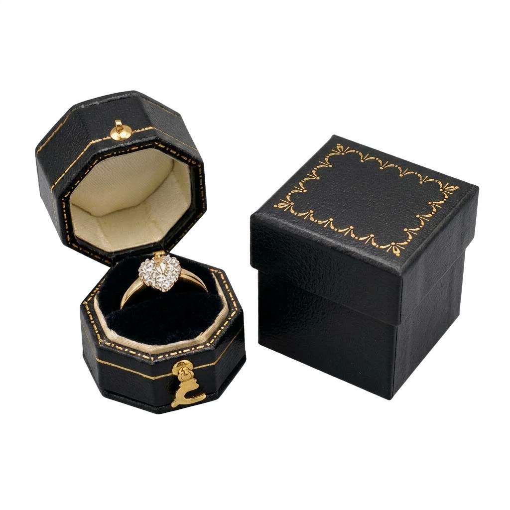 Eco-Friendly Leatherette Octagon-Shaped Ring Box