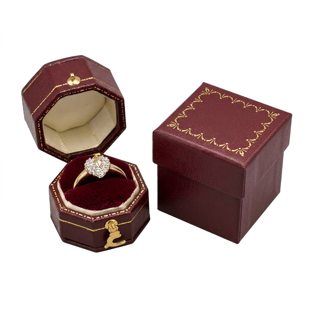 Eco-Friendly Leatherette Octagon-Shaped Ring Box