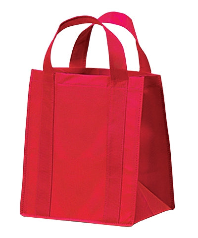 Red Nonwoven Bag with Outer Stitched Handle