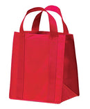 Red Nonwoven Bag with Outer Stitched Handle