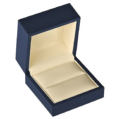 Matte Paper Covered Single Ring Box with Cream Leatherette Interior