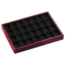 Mahogany Tray with Black Interior - 28 Compartments