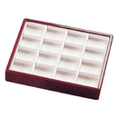 Mahogany Wooden Jewellery Display Tray with 16 Slots