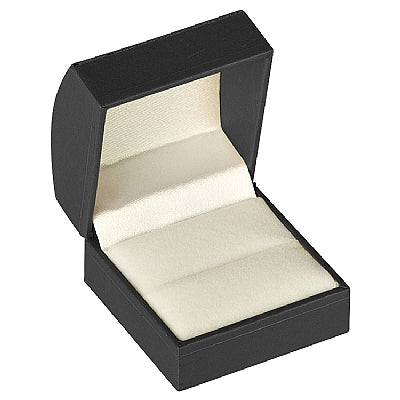 Paper Covered Single Ring Box with Gold Accent and White Interior