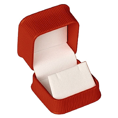 Embossed Leatherette Single Earring Box with White Velvet Interior