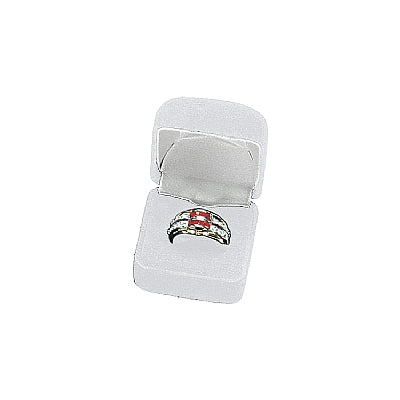 Velvet Square Single Ring Box with Matching Insert and White Satin Window