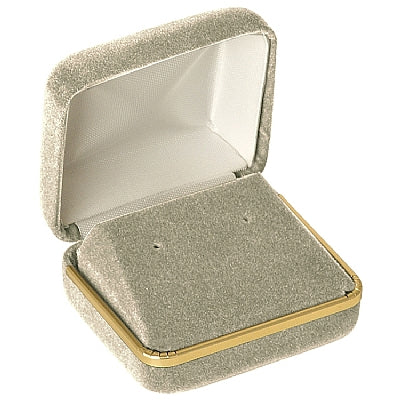 Velvet Double Earring Box with Gold Rims and Matching Insert