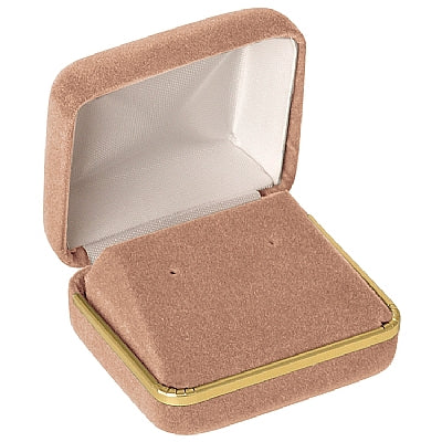 Velvet Double Earring Box with Gold Rims and Matching Insert