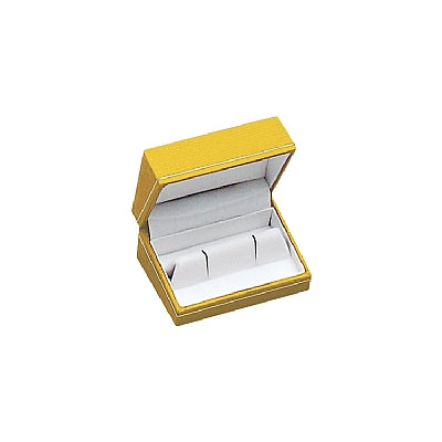 Textured Leatherette Cufflink Box with Gold Accent