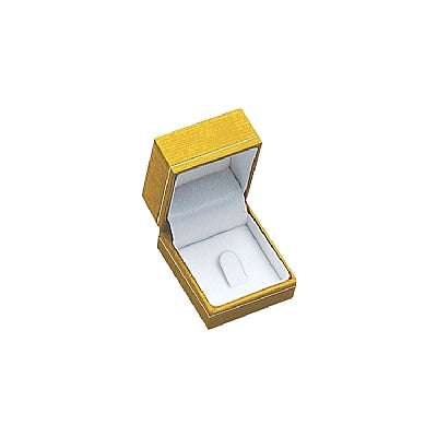 Textured Leatherette Clip Ring Box with Gold Accent