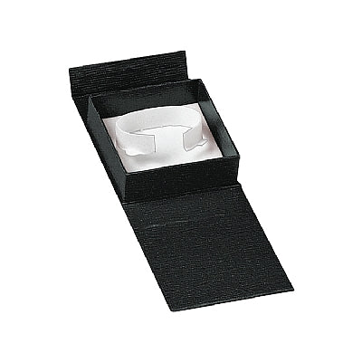 Textured Leatherette Bangle Box with Magnetic Closure and White Insert